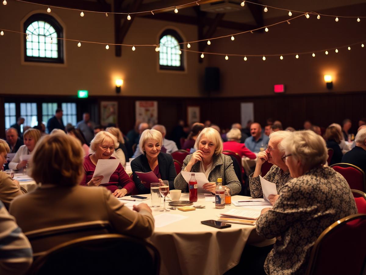 Guests taking part in a community charity quiz night